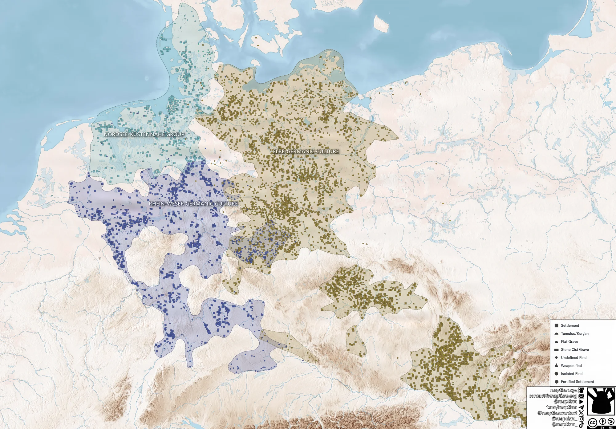 Germanic Cultures of the Roman Iron Age | Maptism: Archaeological ...